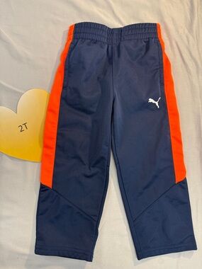 Puma - 2T Kids Navy and Orange Joggers/Track Pants